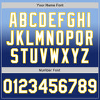 Custom Light Blue White Royal-Yellow Authentic Fade Fashion Baseball Jersey