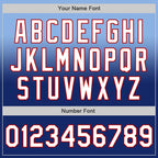 Custom Light Blue White Royal-Red Authentic Fade Fashion Baseball Jersey