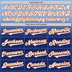 Custom Light Blue White Royal-Orange Authentic Fade Fashion Baseball Jersey