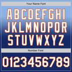 Custom Light Blue White Royal-Orange Authentic Fade Fashion Baseball Jersey