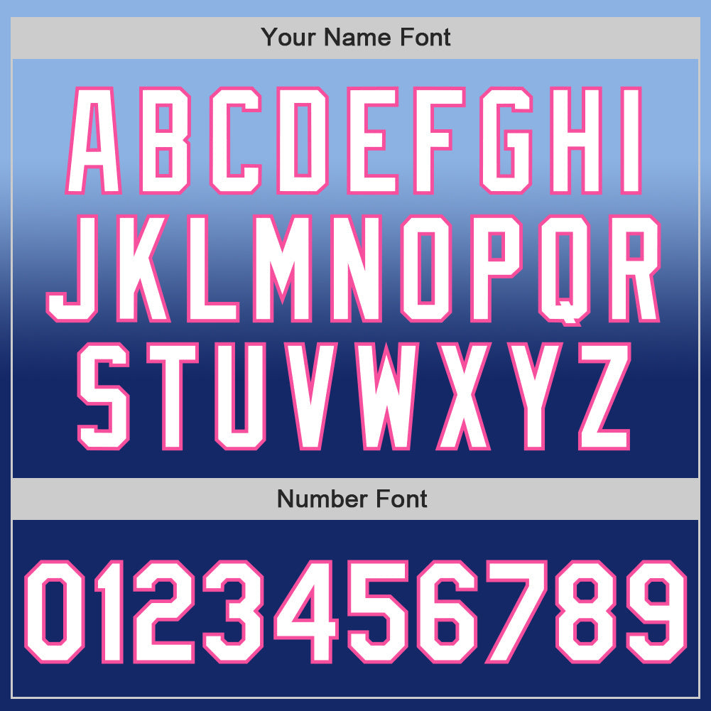 Custom Light Blue White Royal-Pink Authentic Fade Fashion Baseball Jersey