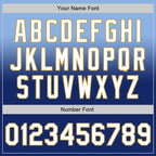 Custom Light Blue White Royal-Old Gold Authentic Fade Fashion Baseball Jersey