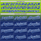 Custom Neon Green Royal-White Authentic Fade Fashion Baseball Jersey