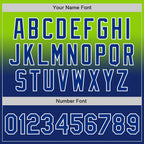 Custom Neon Green Royal-White Authentic Fade Fashion Baseball Jersey