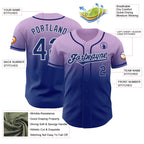 Custom Light Purple Royal-White Authentic Fade Fashion Baseball Jersey