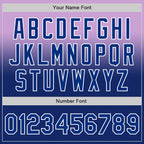 Custom Light Purple Royal-White Authentic Fade Fashion Baseball Jersey