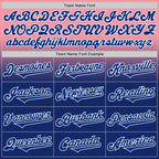Custom Medium Pink Royal-White Authentic Fade Fashion Baseball Jersey