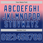 Custom Medium Pink Royal-White Authentic Fade Fashion Baseball Jersey