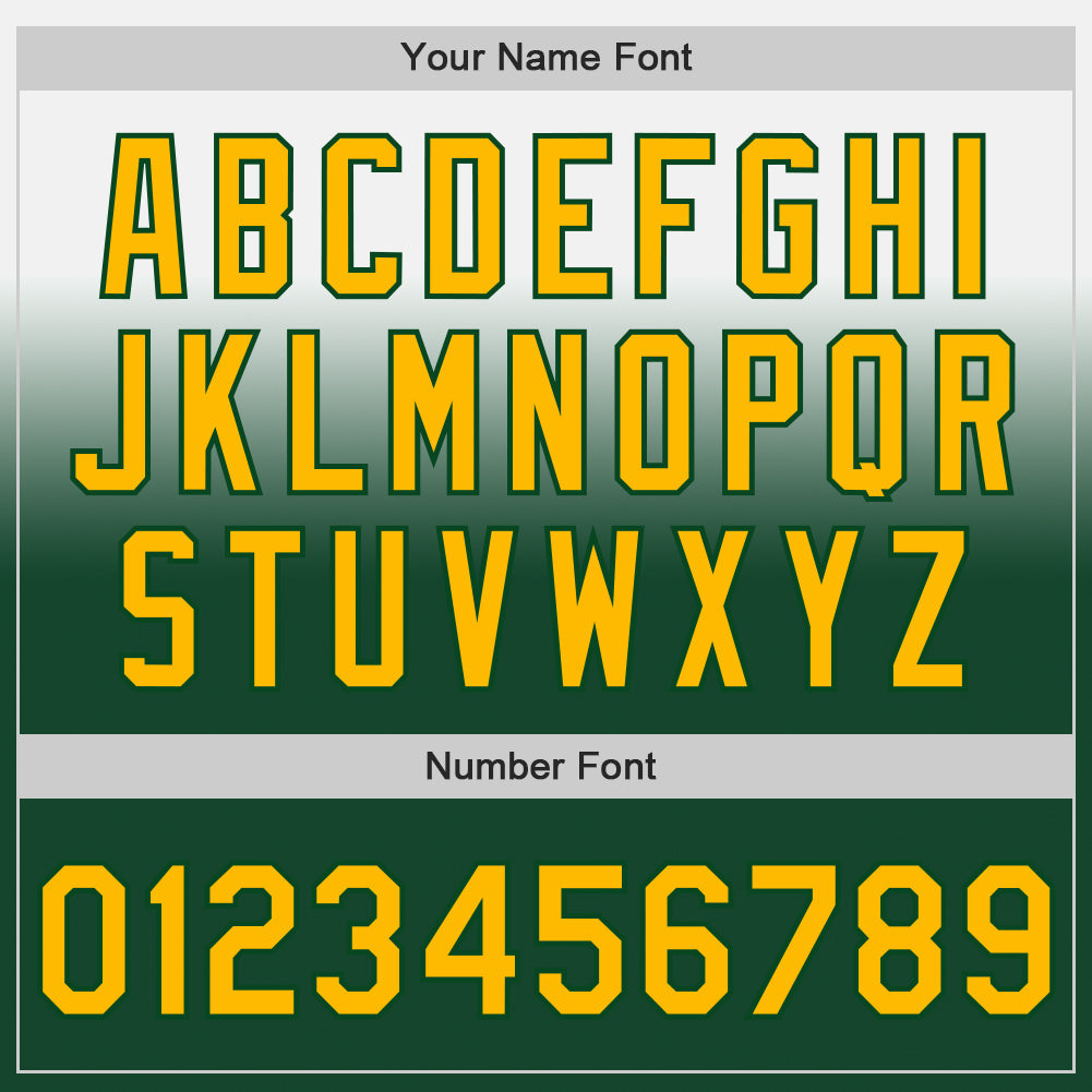 Custom White Gold-Green Authentic Fade Fashion Baseball Jersey