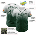 Custom White Green Authentic Fade Fashion Baseball Jersey