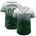 Custom White Green Authentic Fade Fashion Baseball Jersey