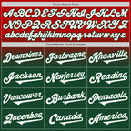 Custom Red White-Green Authentic Fade Fashion Baseball Jersey