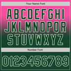 Custom Pink Green-White Authentic Fade Fashion Baseball Jersey