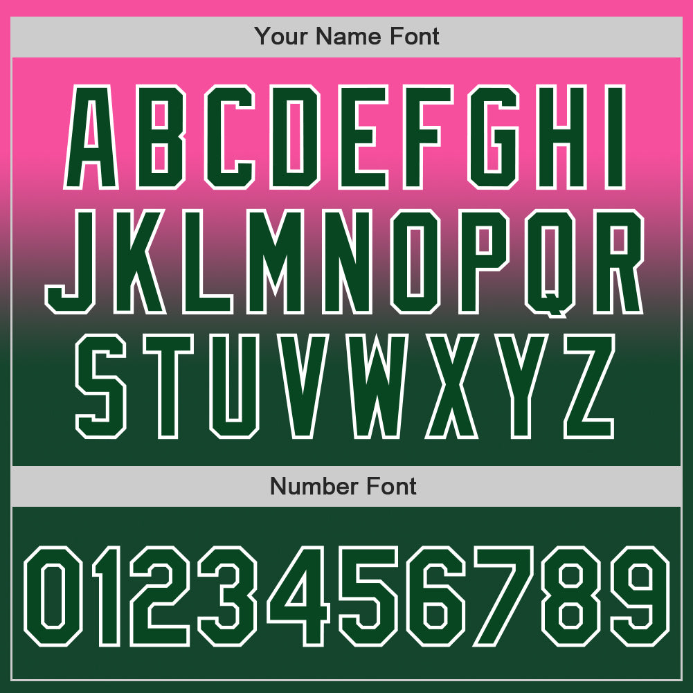 Custom Pink Green-White Authentic Fade Fashion Baseball Jersey