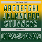 Custom Gold Green-White Authentic Fade Fashion Baseball Jersey