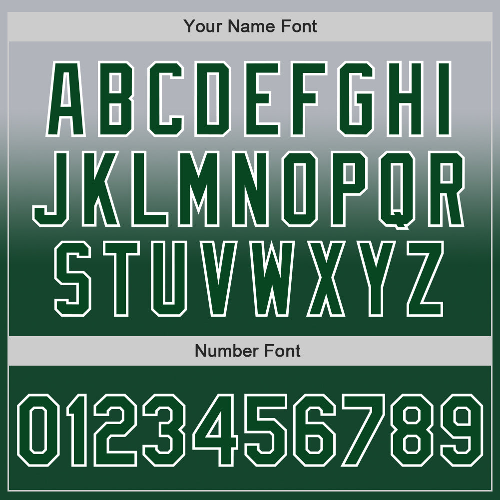 Custom Gray Green-White Authentic Fade Fashion Baseball Jersey