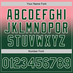Custom Medium Pink Green-White Authentic Fade Fashion Baseball Jersey