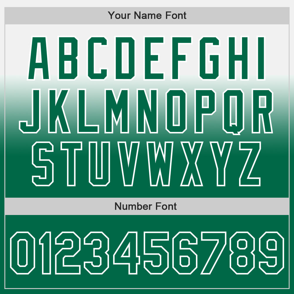 Custom White Kelly Green Authentic Fade Fashion Baseball Jersey