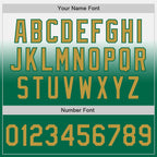 Custom White Old Gold-Kelly Green Authentic Fade Fashion Baseball Jersey