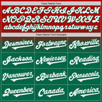 Custom Red White-Kelly Green Authentic Fade Fashion Baseball Jersey