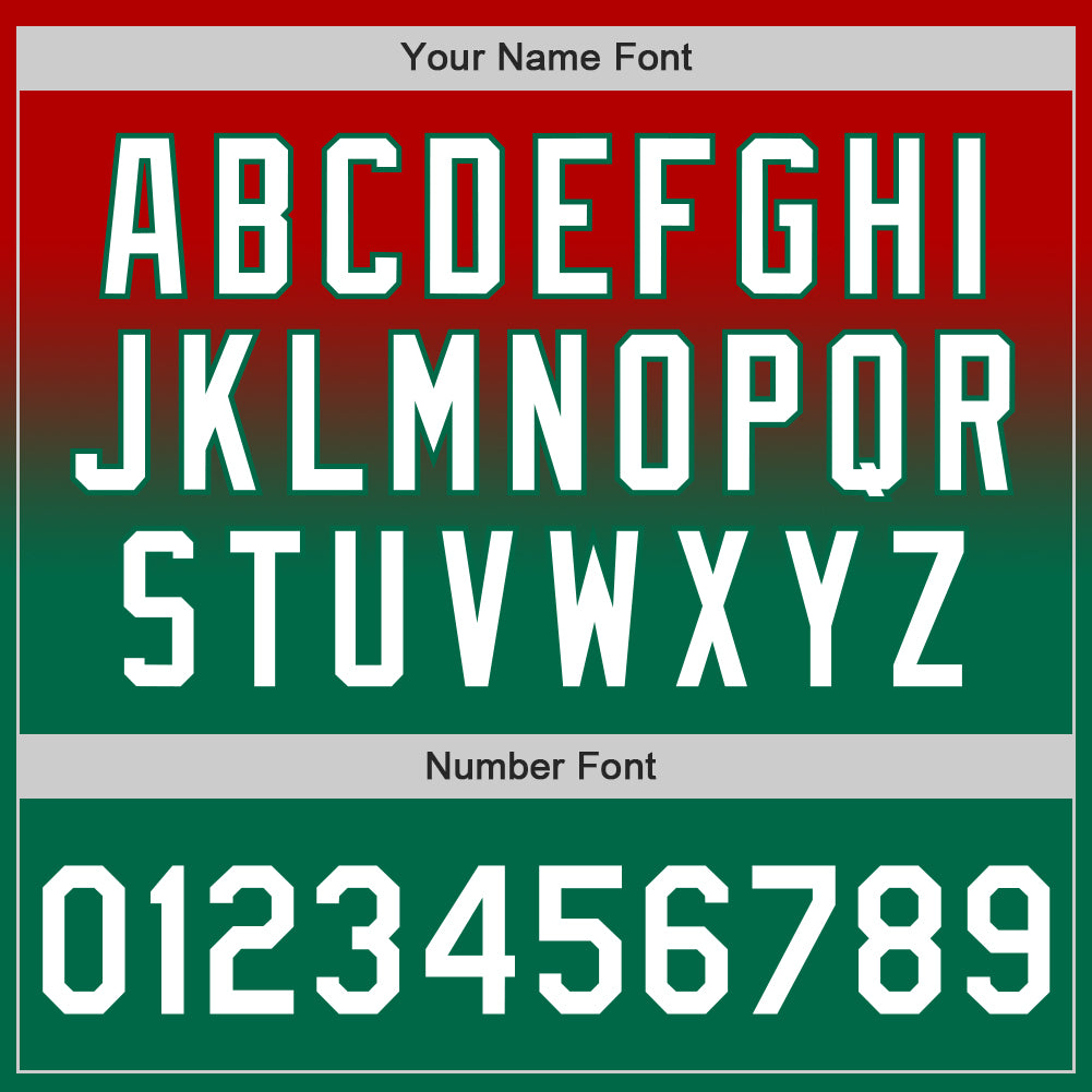 Custom Red White-Kelly Green Authentic Fade Fashion Baseball Jersey