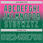 Custom Pink Kelly Green-White Authentic Fade Fashion Baseball Jersey