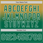 Custom Old Gold Kelly Green-White Authentic Fade Fashion Baseball Jersey