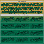 Custom Old Gold Kelly Green-Black Authentic Fade Fashion Baseball Jersey