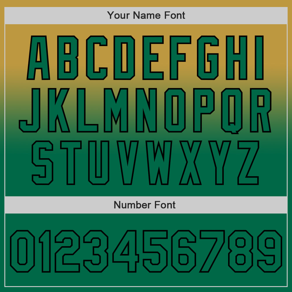 Custom Old Gold Kelly Green-Black Authentic Fade Fashion Baseball Jersey