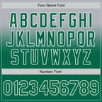 Custom Gray Kelly Green-White Authentic Fade Fashion Baseball Jersey
