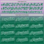 Custom Light Purple Kelly Green-White Authentic Fade Fashion Baseball Jersey