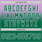 Custom Light Purple Kelly Green-White Authentic Fade Fashion Baseball Jersey