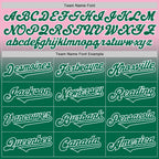 Custom Light Pink Kelly Green-White Authentic Fade Fashion Baseball Jersey