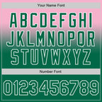 Custom Light Pink Kelly Green-White Authentic Fade Fashion Baseball Jersey