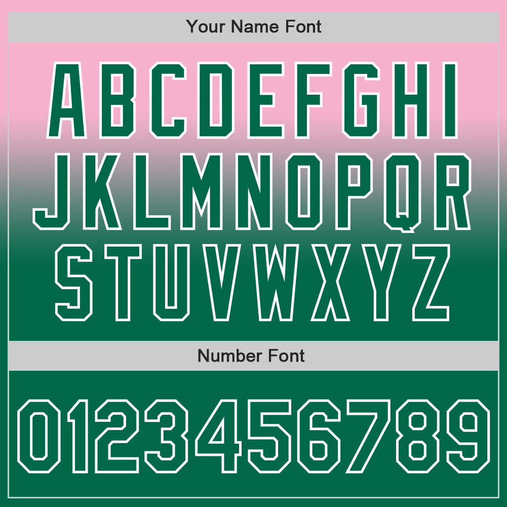 Custom Light Pink Kelly Green-White Authentic Fade Fashion Baseball Jersey