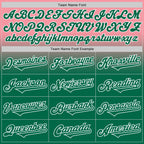 Custom Medium Pink Kelly Green-White Authentic Fade Fashion Baseball Jersey
