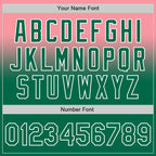 Custom Medium Pink Kelly Green-White Authentic Fade Fashion Baseball Jersey