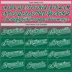 Custom Neon Pink Kelly Green-White Authentic Fade Fashion Baseball Jersey