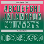 Custom Neon Pink Kelly Green-White Authentic Fade Fashion Baseball Jersey