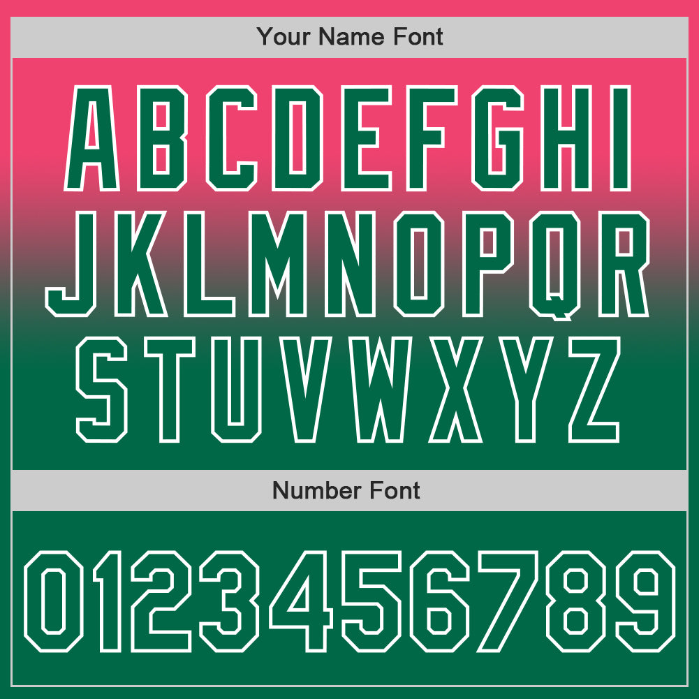 Custom Neon Pink Kelly Green-White Authentic Fade Fashion Baseball Jersey