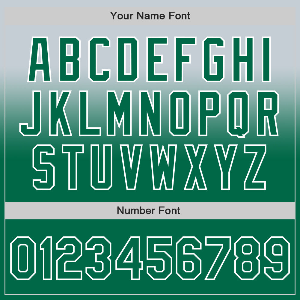 Custom Silver Kelly Green-White Authentic Fade Fashion Baseball Jersey