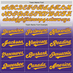 Custom White Gold-Purple Authentic Fade Fashion Baseball Jersey