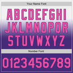 Custom White Pink-Purple Authentic Fade Fashion Baseball Jersey