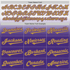 Custom White Old Gold-Purple Authentic Fade Fashion Baseball Jersey