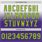 Custom White Neon Green-Purple Authentic Fade Fashion Baseball Jersey
