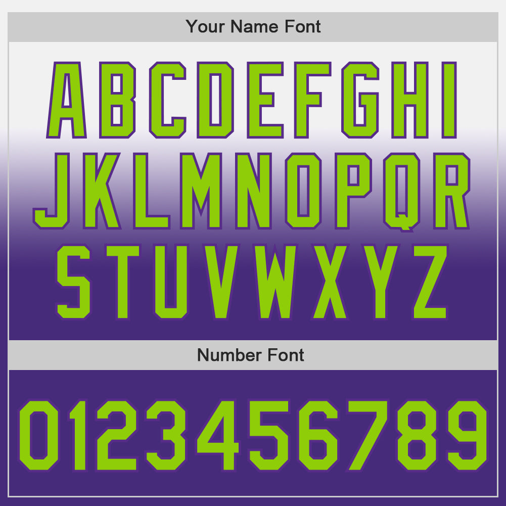 Custom White Neon Green-Purple Authentic Fade Fashion Baseball Jersey