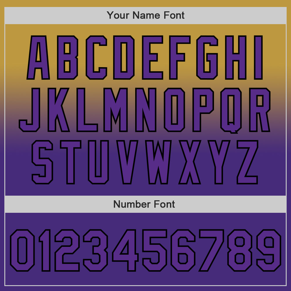 Custom Old Gold Purple-Black Authentic Fade Fashion Baseball Jersey