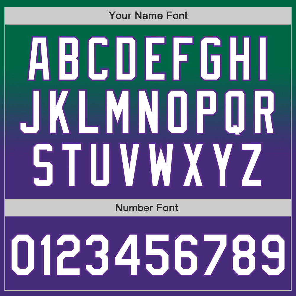 Custom Kelly Green White-Purple Authentic Fade Fashion Baseball Jersey