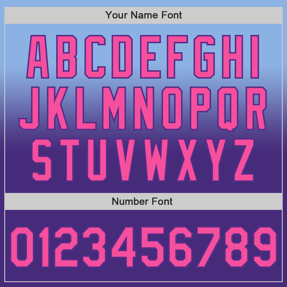 Custom Light Blue Pink-Purple Authentic Fade Fashion Baseball Jersey