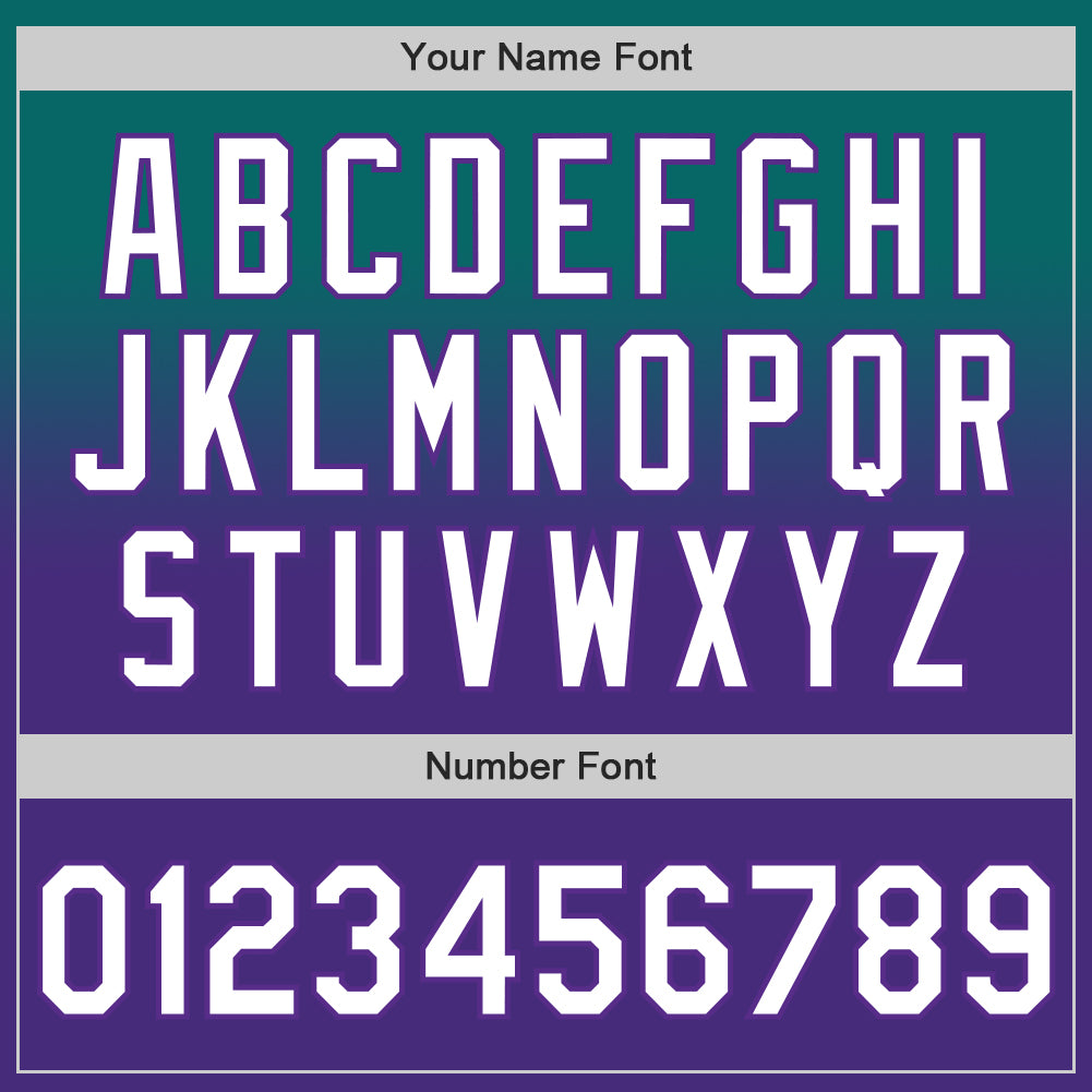 Custom Teal White-Purple Authentic Fade Fashion Baseball Jersey